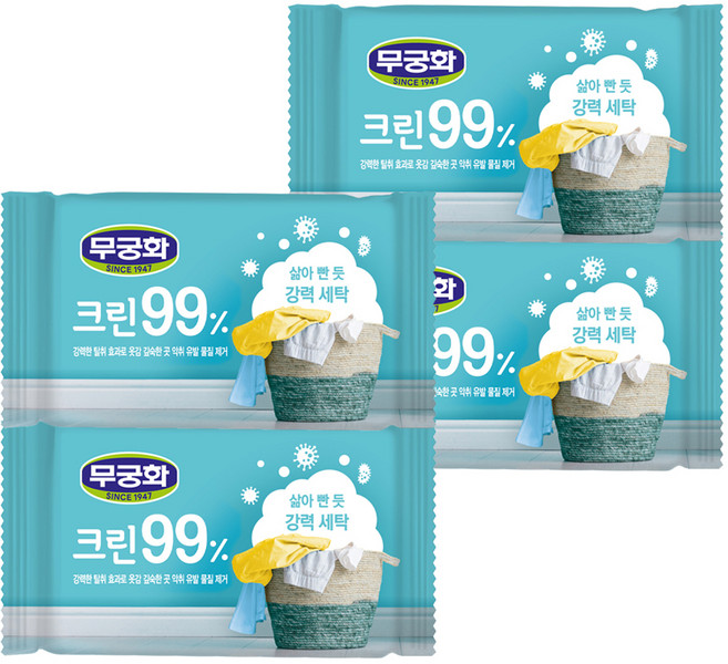 무궁화 크린99% 세탁비누, 230g, 4개