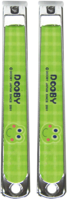 DOOBY 大眼蛙 嬰兒安全指甲剪 平型 不鏽鋼材質, 綠色, 2個