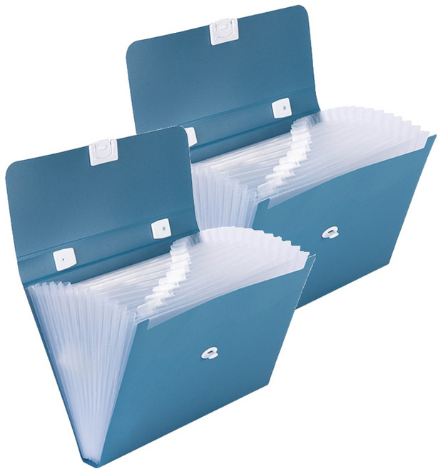 델리 아코디언 도큐먼트 파일 케이스 12분류, 블루BL, 2개