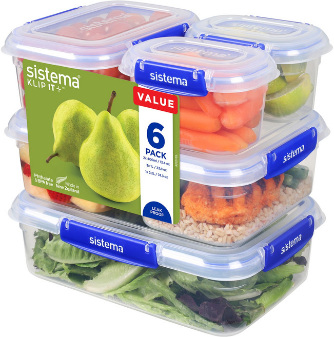 Sistema Klip It+ 모듈러 에센셜 식품 보관 밀폐용기 세트, 1세트, 400ml x 2p +1L x 3p + 2.2L