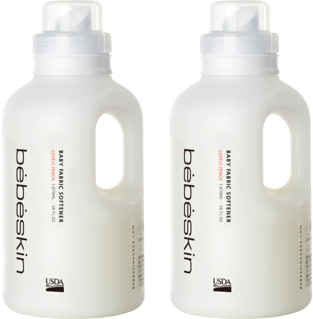 베베스킨 고농축 섬유유연제 러블리피치향, 1.07L, 2개