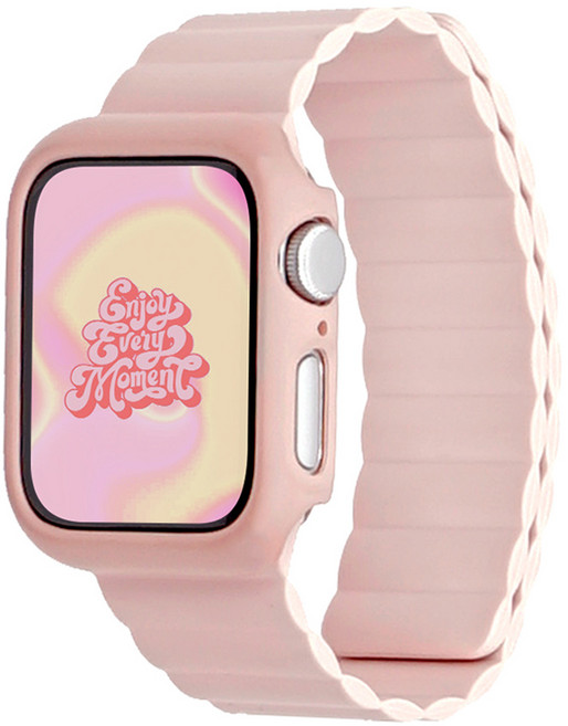 케이안 애플워치 실리콘 마그네틱 스트랩 케이스 세트, 베리요거트, 1개