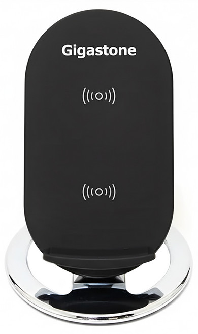 GIGASTONE 立達 10W雙線圈無線快充充電盤 130 x 72 x 10mm, 黑色, 1個