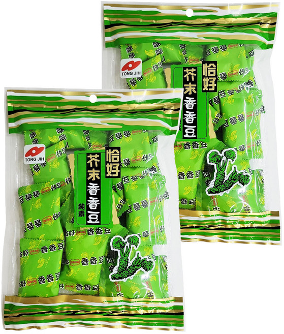 TONG JIH 統記食品 恰好 香香豆 芥末味, 155g, 2袋