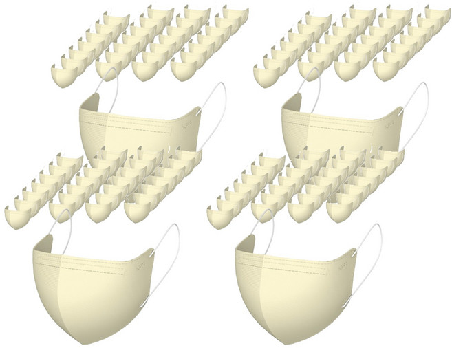 가드데이 KF94 새부리형 황사방역 컬러 마스크 대형, 베이지, 4개, 100매입