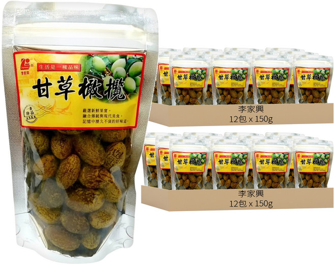 李家興 甘草橄欖, 150g, 24包