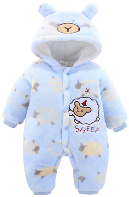 맘스케어 유아용 아기양 후드 우주복