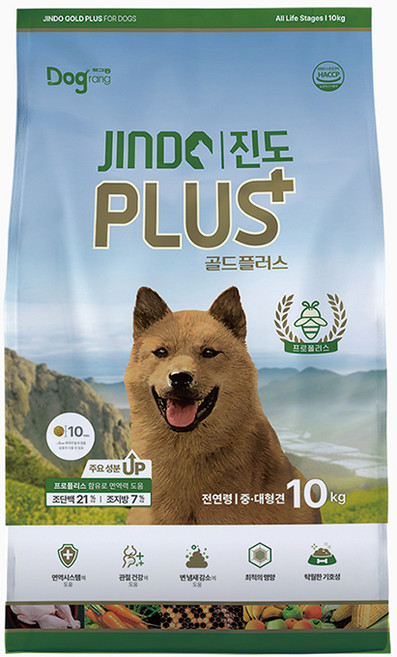 도그랑 강아지 진도 골드 플러스 전연령 대용량 건식사료, 닭, 10kg, 1개