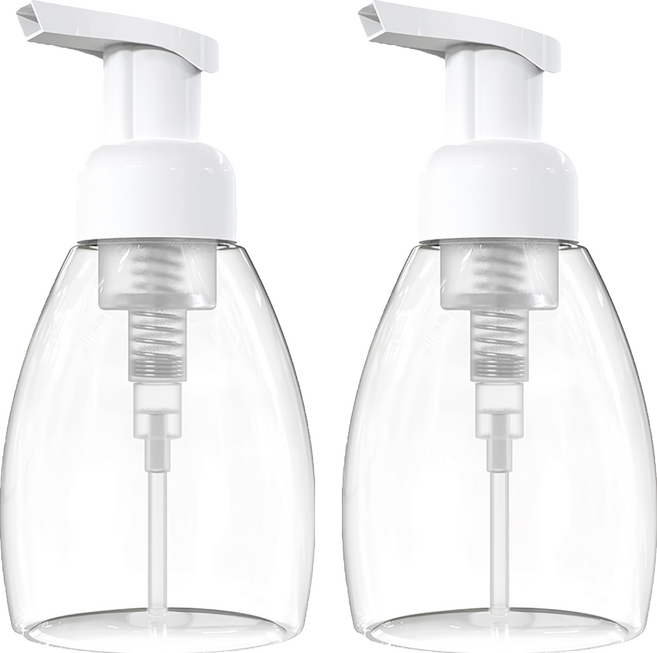 AHOYE 幕斯泡沫瓶250ml 按壓起泡瓶, 2個, 透明