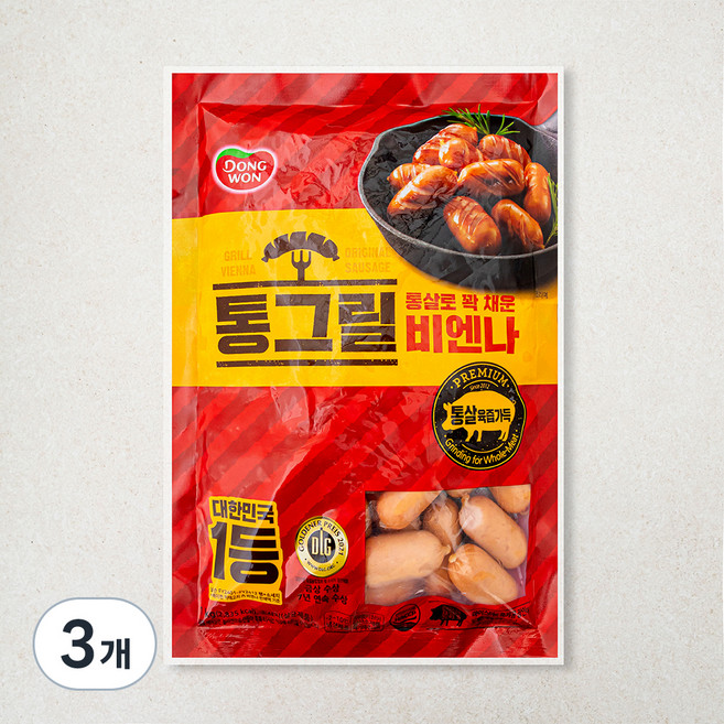 동원 통그릴 비엔나, 1kg, 3개