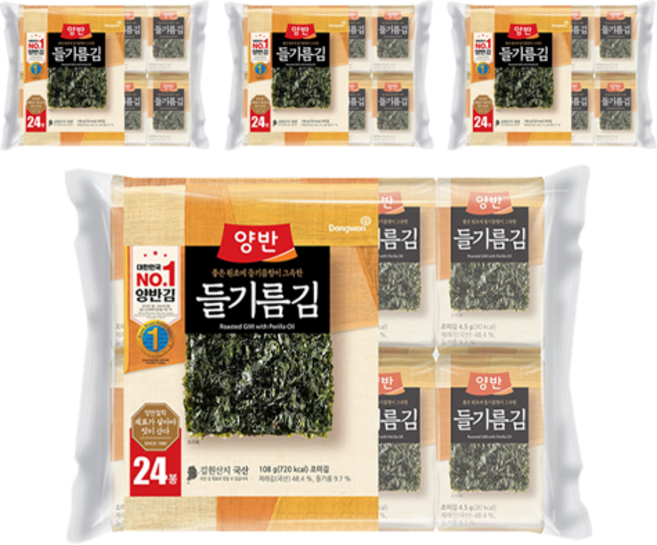 동원 양반 들기름 도시락김, 4.5g, 96개