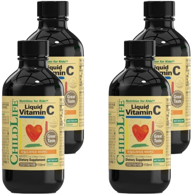 차일드라이프 액상 비타민 C 오렌지맛, 118ml, 4개 - 쿠팡