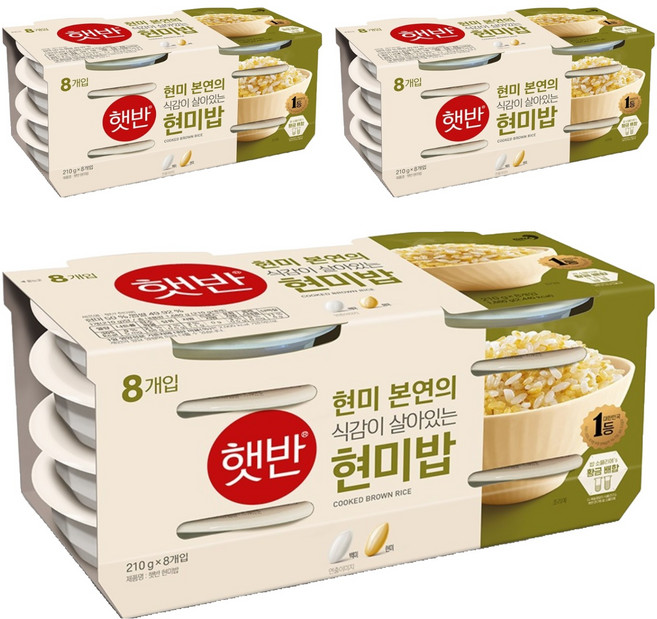 햇반 현미쌀밥, 210g, 24개