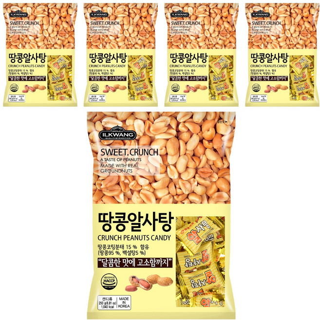 일광제과 땅콩 알사탕, 250g, 5개