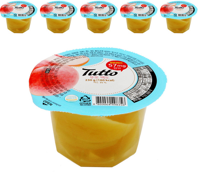 뚜또 백도 젤리, 230g, 6개