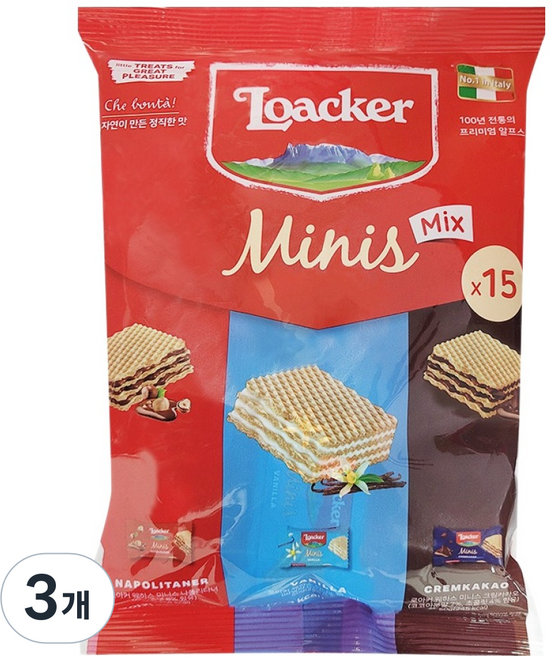 로아커 웨하스 미니스 믹스, 150g, 3개