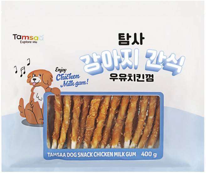 탐사 강아지 우유치킨껌 간식, 400g, 1개, 우유치킨맛