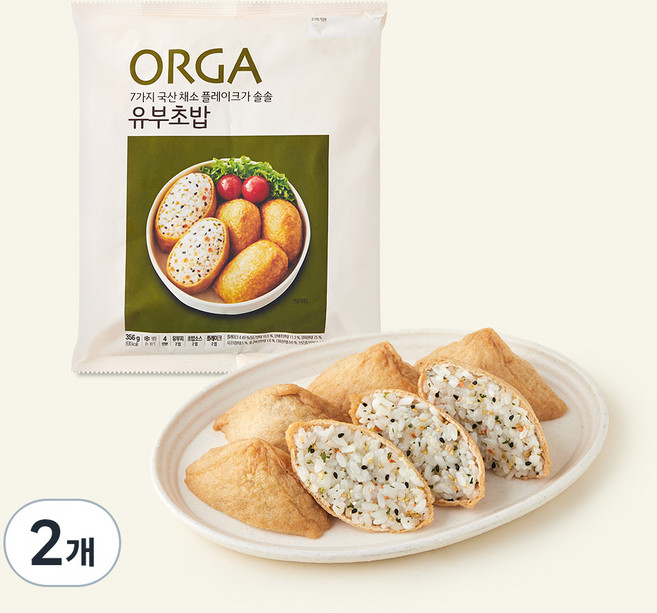 올가홀푸드 우리콩 두부로 만든 유부초밥 4인, 356g, 2개