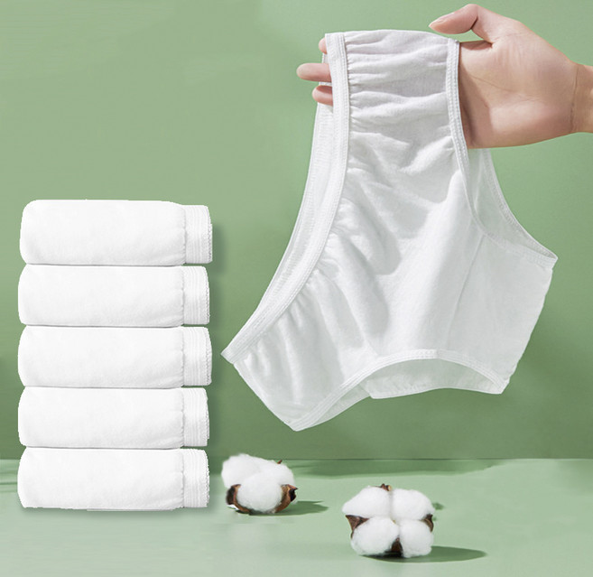 므뮤 여성용 통기성 순면 일회용 팬티 5p