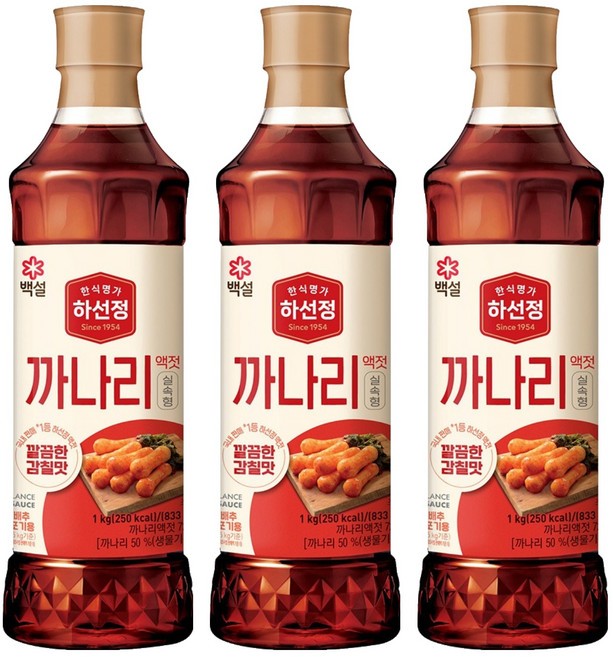 하선정 까나리액젓 실속형, 1kg, 3개