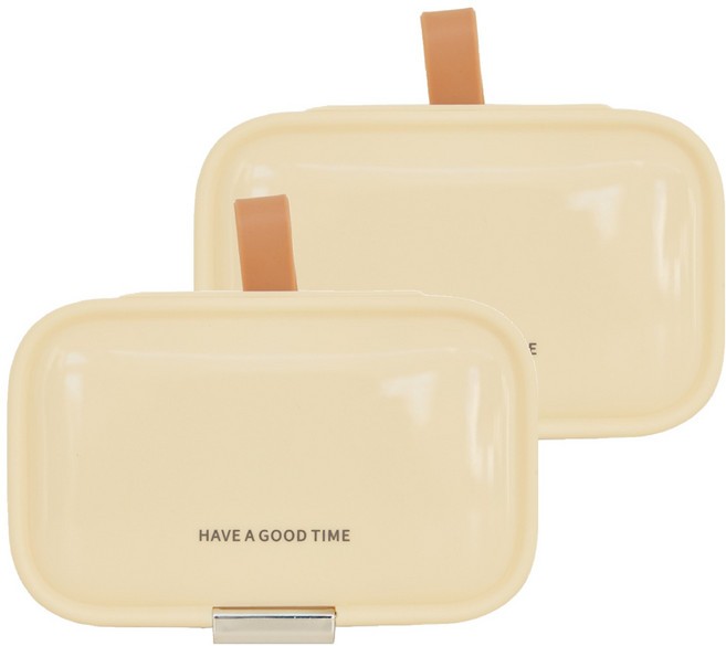 메이크마인 휴대용 프리미엄 요일별 약통 케이스 크림 스몰, 2개