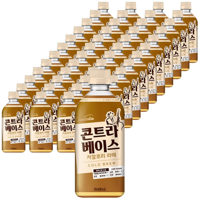 칸타타콘트라베이스 저칼로리 라떼, 500ml, 48개