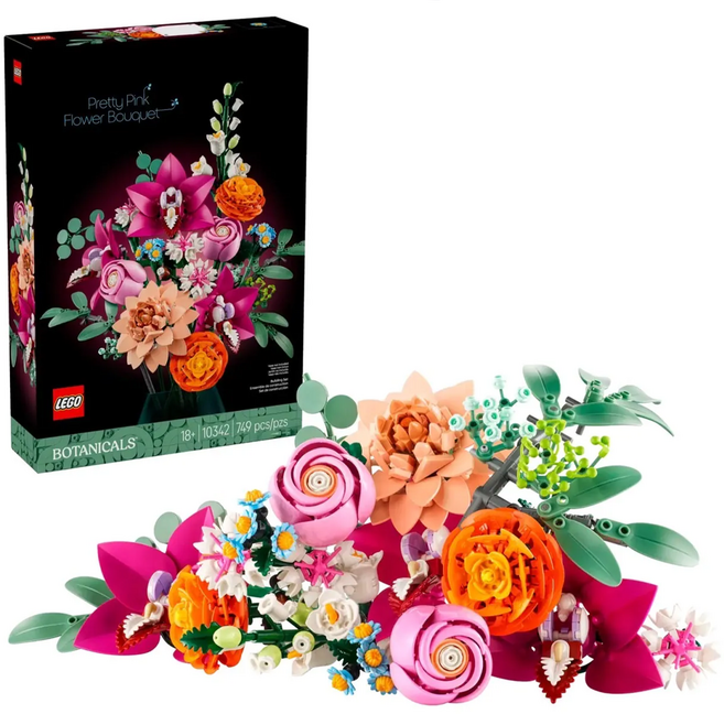 LEGO 10342 優雅粉紅花束, 1盒, 粉紅色