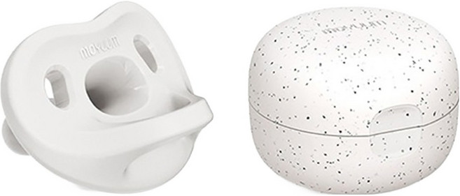 모윰 올 실리콘 마카롱 노리개젖꼭지 + 전용 케이스, 3단계(6개월이상), 화이트, 1세트