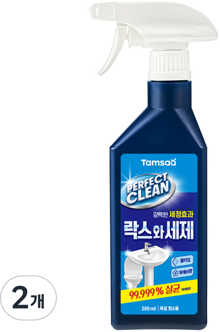 탐사 살균 99.9% 락스와세제 폼 스프레이 후레쉬향, 500ml, 2개