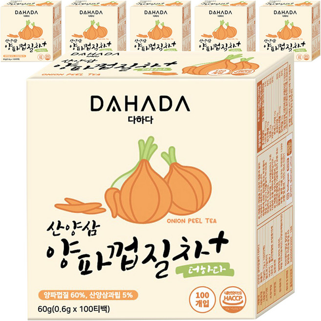 다하다 산양삼 양파껍질차 더하다, 600mg, 100개입, 6개