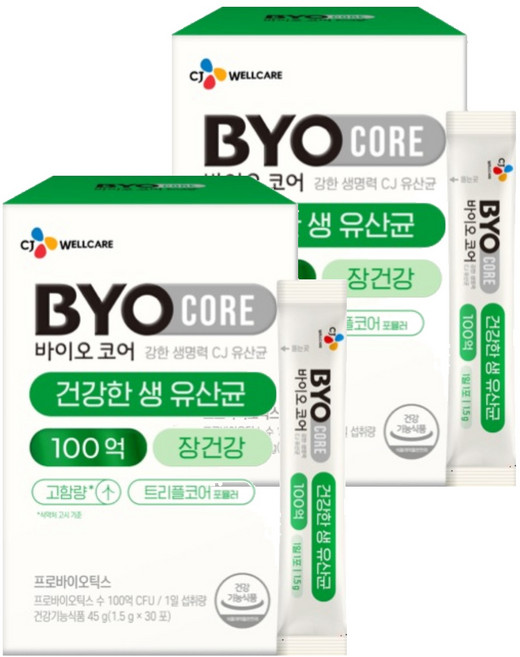 BYO 코어 건강한 생유산균 100억 30개입, 45g, 2개