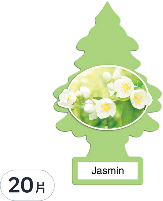 Little Trees 小樹香片 茉莉花 Jasmin 持久自然香味 成分通過認證 時髦可愛造型, 7g, 20片