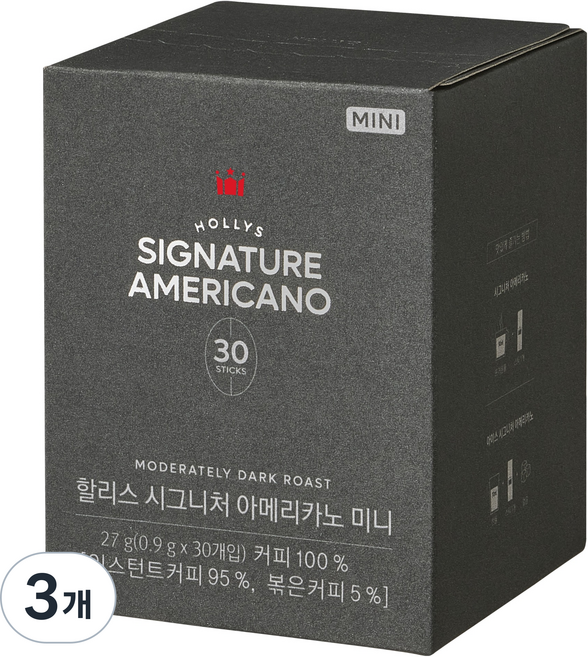 할리스 시그니처 아메리카노 다크 스틱커피 미니, 900mg, 30개입, 3개