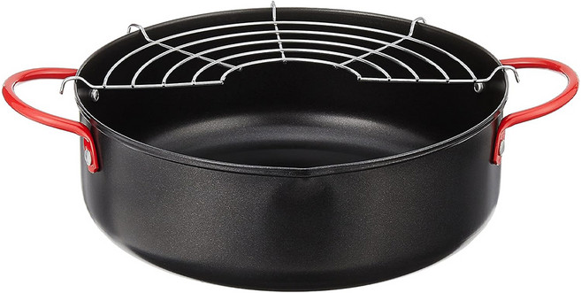 My Cook 晶瓚 電磁爐適用 天婦羅油炸鍋, 21cm, 黑色, 1個