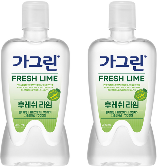 가그린 후레쉬라임 구강청결제, 380ml, 2개