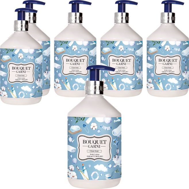 BOUQUET GARNI 香氛身體乳液 Clean Soap, 肥皂香, 520ml, 6瓶