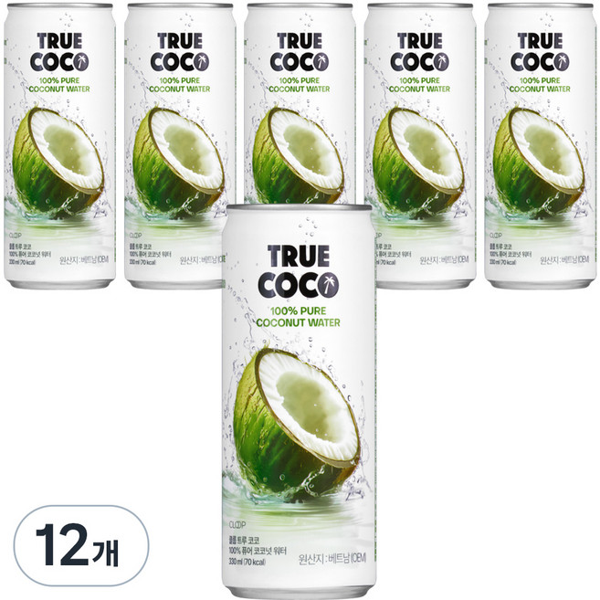 클룹 트루코코 퓨어 코코넛워터, 330ml, 12개