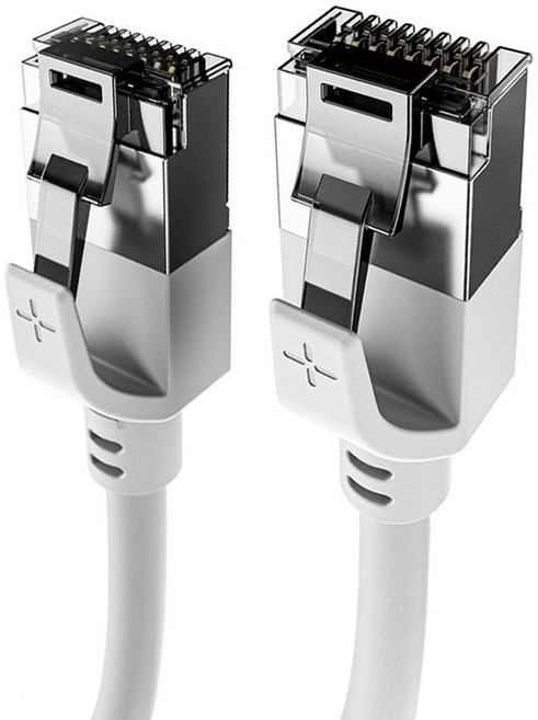 CODEWAY CAT.8 40Gbps 圓形PVC抗干擾耐用高速傳輸網路線, 2m, 白灰色, 1條