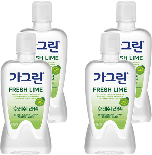 가그린 후레쉬라임 구강청결제, 380ml, 4개