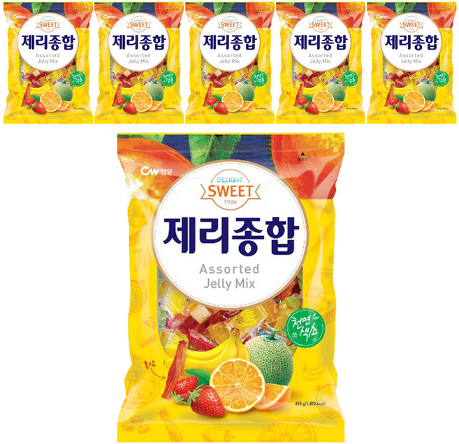청우식품 제리종합 젤리, 420g, 6개