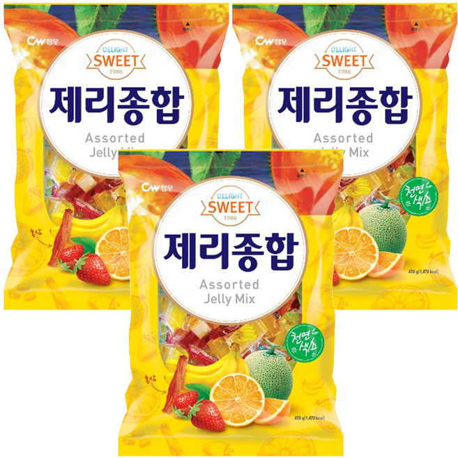 청우식품 제리종합 젤리, 420g, 3개