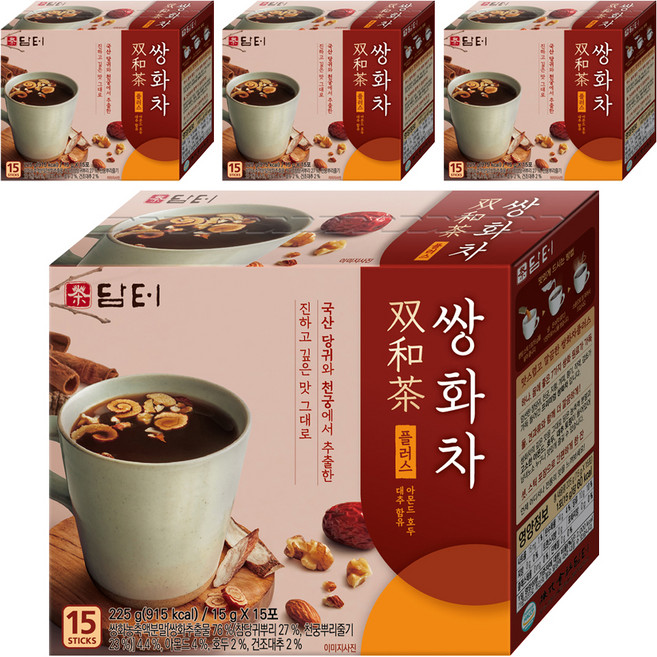 담터 쌍화차 플러스, 15g, 15개입, 4개