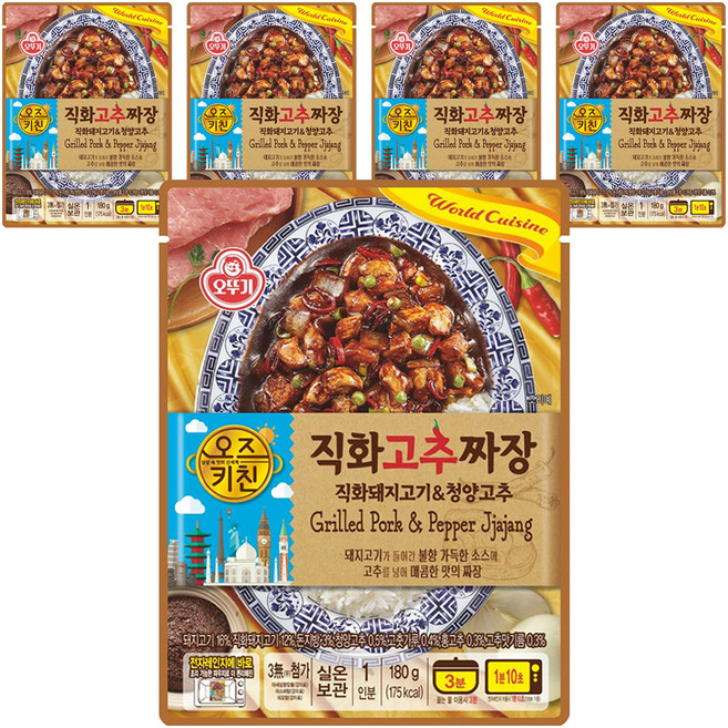 오즈키친 오뚜기 직화고추짜장, 5개, 180g