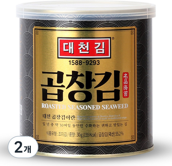 대천김 곱창김 캔, 30g, 2개