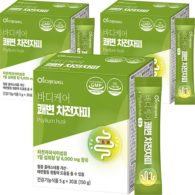 로니웰 바디케어 쾌변 차전자피, 150g, 3개