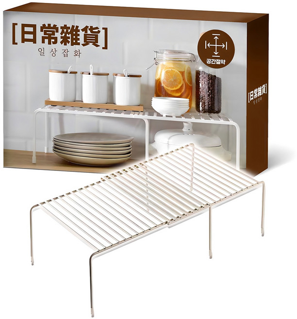 일상잡화 확장형 다용도 정리 선반, 화이트, 1개