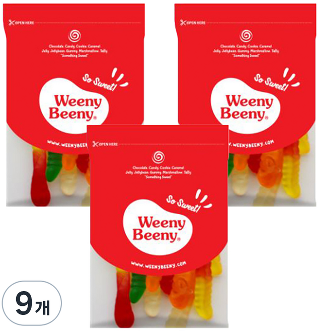 위니비니 미니웜즈 구미, 50g, 9개