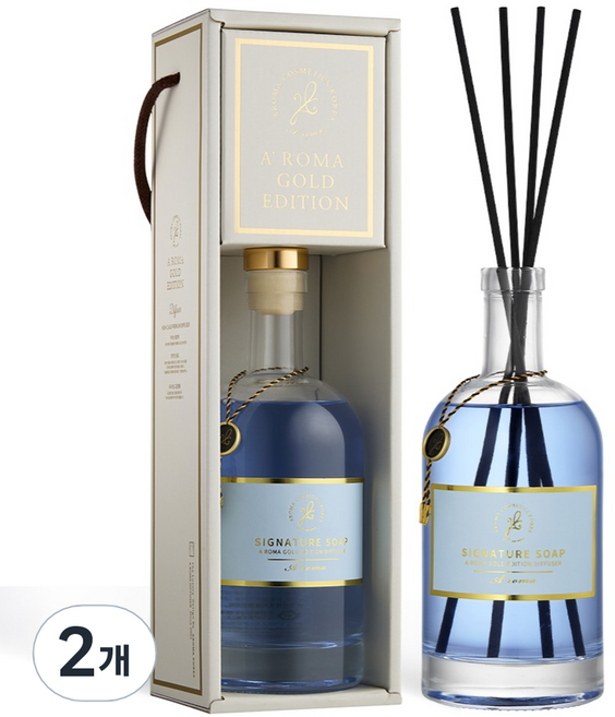에이로마 골드에디션 디퓨저, 시그니처 솝, 500ml, 2개