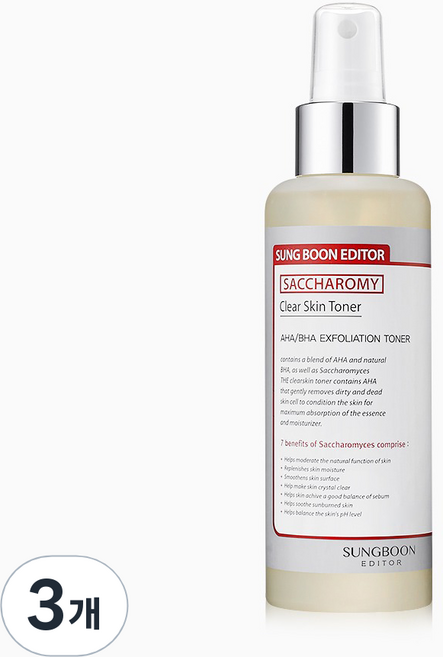 성분에디터 사카로미 클리어 스킨 토너, 3개, 160ml