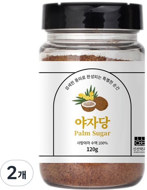 신선약초 비정제 야자당, 120g, 2개